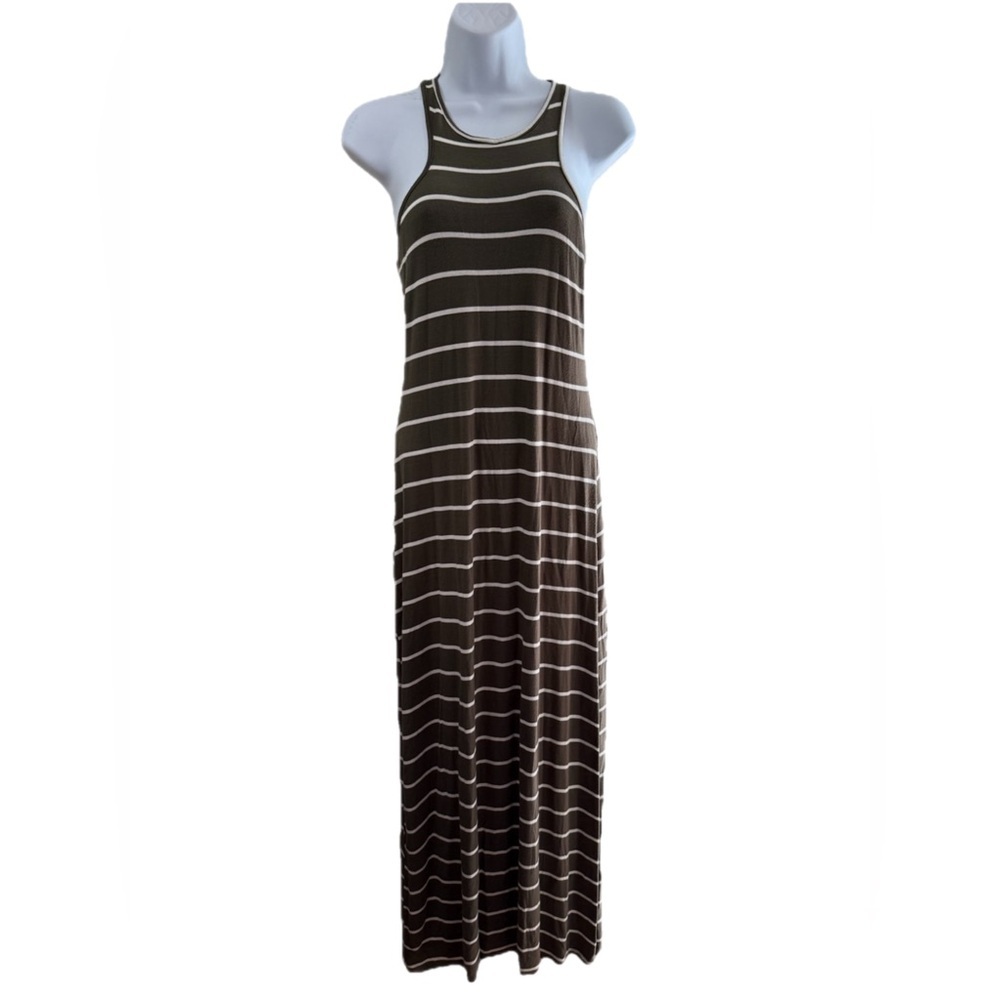 Striped Green and White Maxi Dress